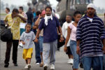man with son
